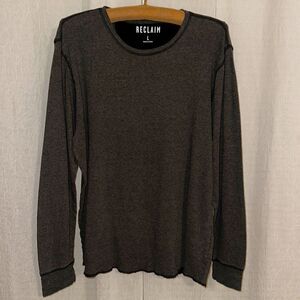 Buckle Reclaim L Crewneck Pullover Knit Army Camo Green Unhemmed Sweater
